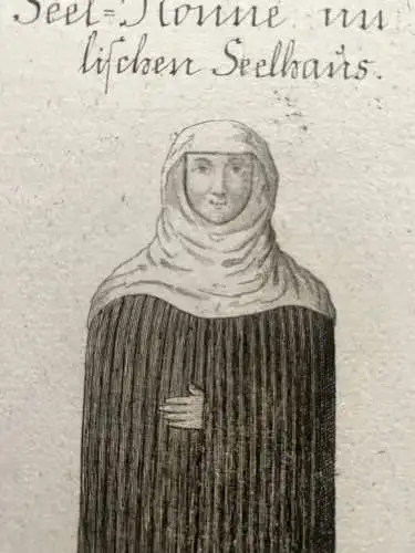 Jost Amman (1539-1591) Seel-Nonne Mendlisches Seelhaus Orig. Holzschnitt 1580