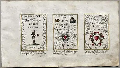 Alkolor geistl Emblemkupfer Bodenehr Memento mori finstere Augen Rebus 1699