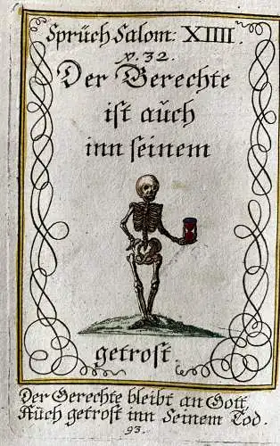 Alkolor geistl Emblemkupfer Bodenehr Memento mori finstere Augen Rebus 1699