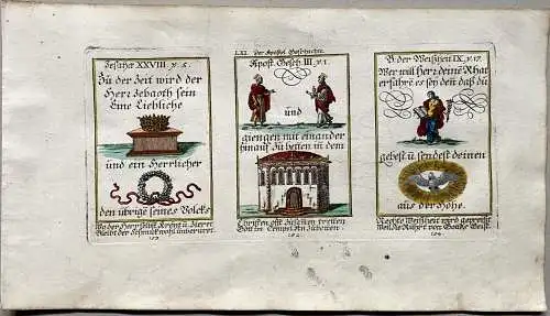 Alkolor geistl Emblemkupfer Bodenehr Krone Kranz Tempel Gottes Rat Rebus 1699