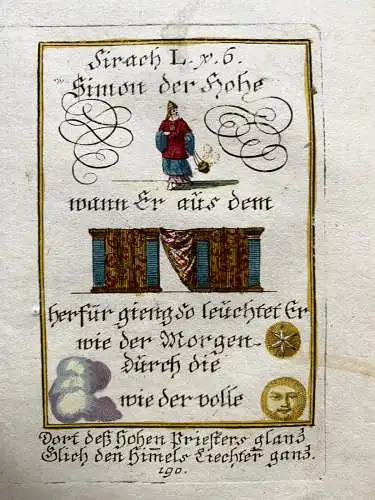 Alkolor geistl Emblemkupfer Bodenehr Stamm Isaj Simon der Hohe Rebus 1699