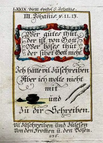 Alkolor geistl Emblemkupfer Bodenehr Narrenrede Schreiben vom Guten Rebus 1699