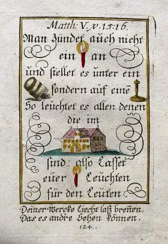 Alkolor geistl Emblemkupfer Bodenehr Schild Halsstarrige Herzen Rebus 1699