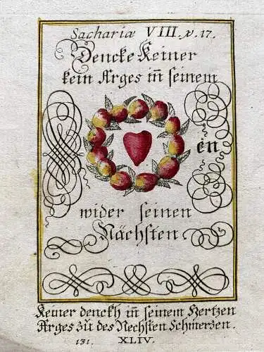 Alkolor geistl Emblemkupfer Bodenehr Narrengeschenk Rabe Adler Rebus 1699