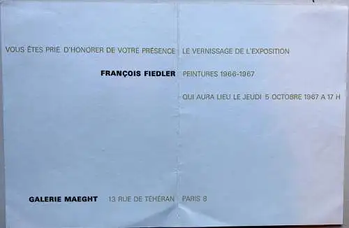 François Fiedler (1921-2001) Abstrakte Komp Lithogr 1967 Einladung Fond Maeght