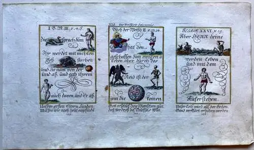 Alkolor geistliche Emblemkupferstiche Bodenehr Schlange Tod Teufel Rebus 1699