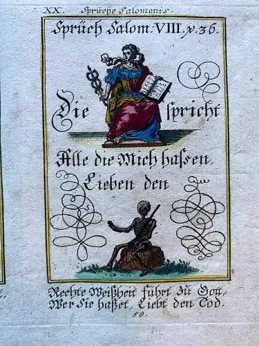 Alkolor geistl Emblemkupfer Bodenehr Pharao Joseph Weisheit Tod Rebus 1699