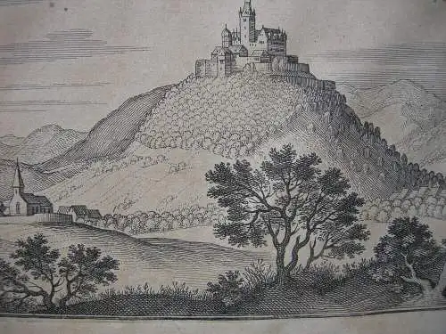 Spangenberg Gesamtansicht Kassel Hessen Orig Kupferstich Merian 1650