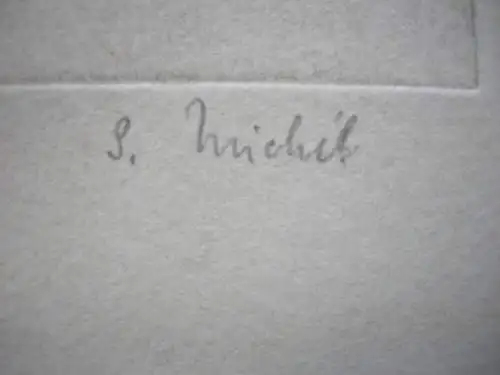 Geigenspieler sitzend Orig Radierung signiert S. Michil (?) 