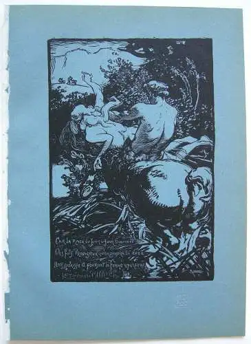 Auguste-L. Lepere (1849-1918) Les Trophees Orig Holzschnitt Wood-Cut 1898 