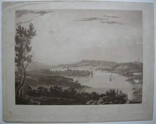 Waterford East View Irland Munster Orig Aquatinta 1795 Alken nach Roberts