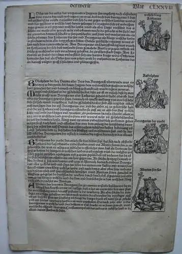 König Lothar Berengarius IV.  Taris Orig Holzschnitt Schedel Weltchronik 1493