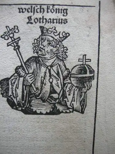 König Lothar Berengarius IV.  Taris Orig Holzschnitt Schedel Weltchronik 1493