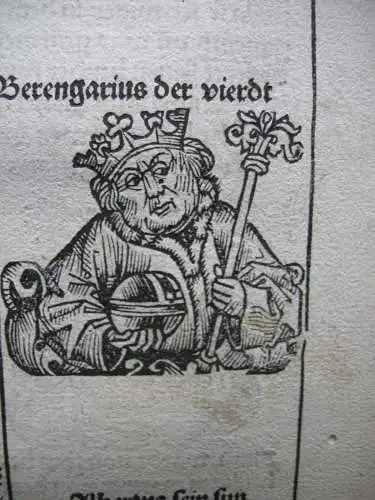 König Lothar Berengarius IV.  Taris Orig Holzschnitt Schedel Weltchronik 1493