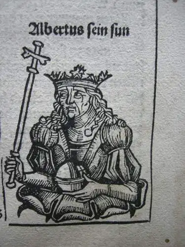 König Lothar Berengarius IV.  Taris Orig Holzschnitt Schedel Weltchronik 1493