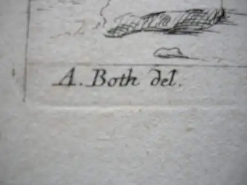 Andreas Dierksz Both (1611/12-1641) Zechende Bauern Radierung Nachstich um 1750