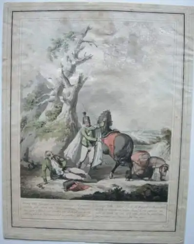 Heldentaten Österreichische Armee Napoleon kolor Kupferstich 1793 Bartsch