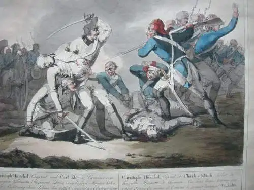 Heldentaten Österreichische Armee Napoleon kolor Kupferstich 1793 Kininger