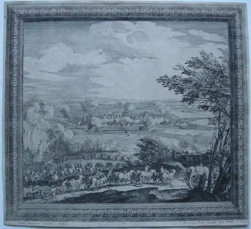 Grey Belagerung 1674 Ludwig XIV. Kupferstich Corvinus Wolff 1715 Niederlande