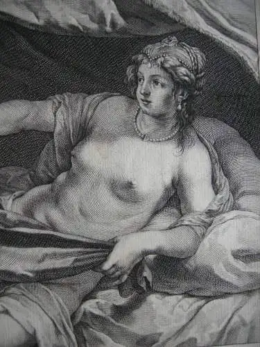 Cornelis II Bloemaert (1603-1684) Joseph und Potiphars Weib Orig Kupferstich