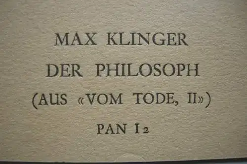 Max Klinger (1857-1920) Der Philosoph Radierung  vom Tode II 1895 Symbolismus