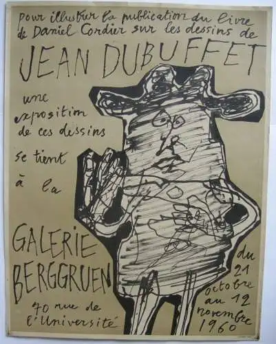 Jean Dubuffet (1901-1985) Plakat Dessin Dubuffet Cordier Lithogr 1960 Art Brut