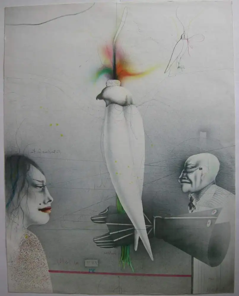 Paul Wunderlich (1927-2010)  Falkenstrauß Orig Lithografie 1974 signiert 0