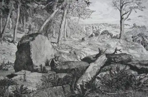 Max Klinger (1857-1920) Simplicissimus Waldeinöde 1881 Radierung Symbolismus