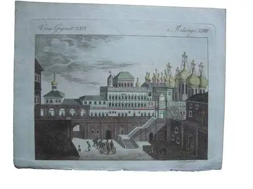 Palast der Zaren in Moskau Kreml Russland  Kol Kupferstich Bertuch 1800