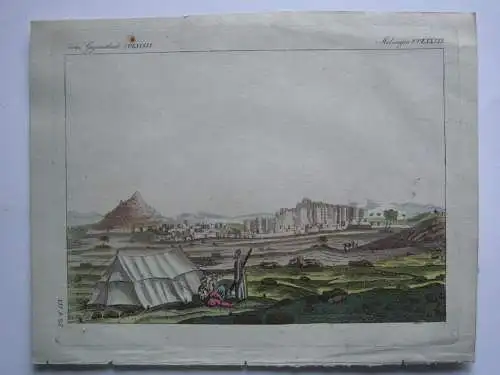Sywah Afrika Arabien Wüste Desert Oase Siwa  Kolor Kupferstich Bertuch 1800