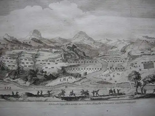 Schlacht bei Sellasia 222 v. Chr Makedonien Sparta Griechenland Kupferstich 1756