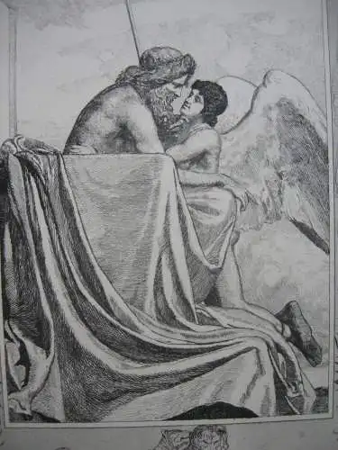 Max Klinger (1857-1920) Amor bei Jupiter Orig. Radierung 1880 Symbolismus