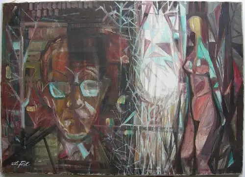 Ludwig Feil (1910-1980) Licht und Schatten Orig Ölgemälde um 1970 sign Mannheim