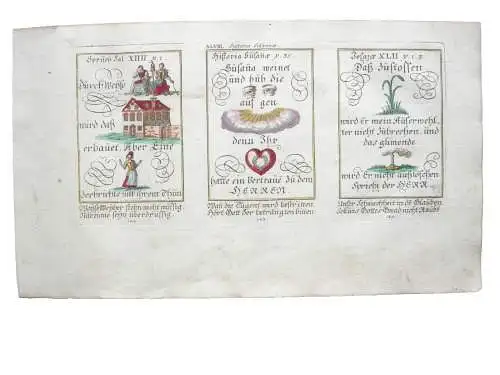Alkolor geistl Emblemkupfer Bodenehr Augen gen Himmel Haus erbauen Rebus 1699