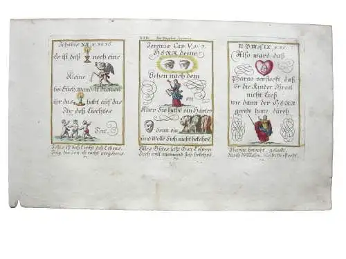 Alkolor geistl Emblemkupfer Bodenehr Herz des Pharao Moses Rebus 1699