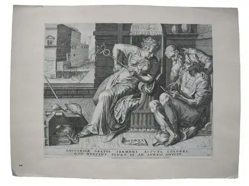 Cornelis Cort (1533-1578) Freie Künste Rhetorica Orig. Kupferstich 1565