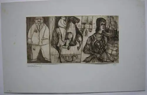 Ludwig Feil (1910-1980) Komposition Orig Kaltnadelradierung signiert 1965