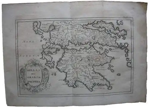 Hellas sive Graeia propria antikes Griechenland Kupferstichkarte 1756