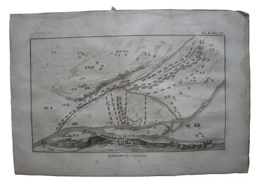 Schlacht bei Cassano 1705 Erbfolgekrieg Frankreich Österreich Kupferstich 1756