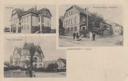 Ak Adenstedt bei Peine Gasthaus Dörries Villa Aselmann Schule ungelaufen