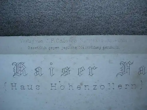 Deutsche Kaiser Familie Hohenzollern 1871 Wilhelm I. Lithographie Tony Avenarius