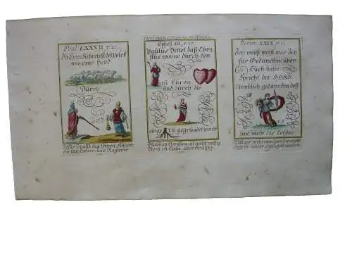 Alkolor geistl Emblemkupfer Bodenehr Gott führt sein Volk wie Herde Rebus 1699