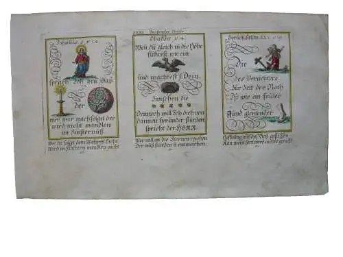 Alkolor geistl Emblemkupfer Bodenehr Licht der Welt Adler Verächter Rebus 1699