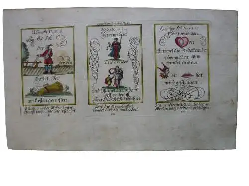 Alkolor geistl Emblemkupfer Bodenehr sähen Früchte  Erde weises Herz Rebus 1699