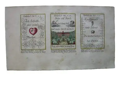 Alkolor geistl Emblemkupfer Bodenehr Ich schlafe das Herz wachet Rebus 1699