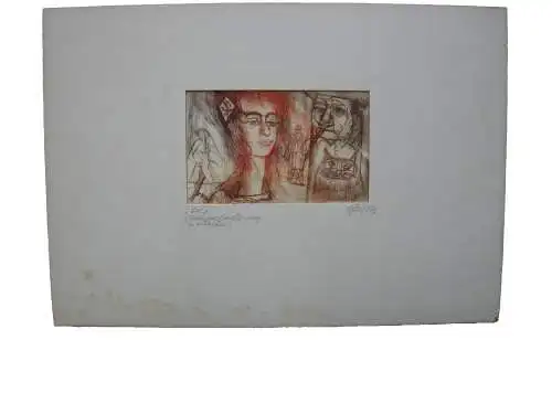 Ludwig Feil (1910-1980) Lola Orig Kaltnadelradierung signiert 1976 Mannheim