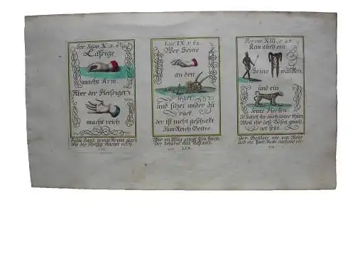Alkolor geistl Emblemkupfer Bodenehr Lässige Hand machet arm Pflug Rebus 1699