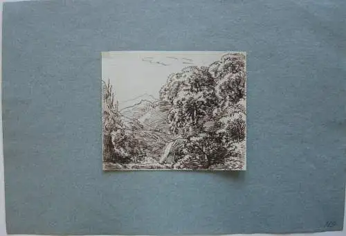 Franz Kobell (1749-1822) IBaumstück in Berglandschaft Zeichnung braune Tinte
