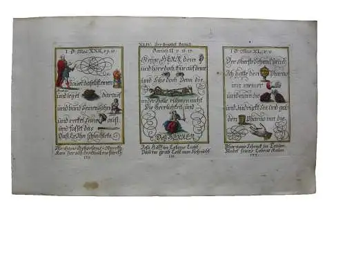 Alkolor geistl Emblemkupfer Bodenehr Tote in der Hölle rühmen nicht Rebus 1699