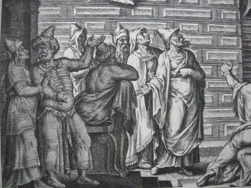 Petrus predigt in Jerusalem Maria Hl. Geist Radierung nach Heemskerck um 1650